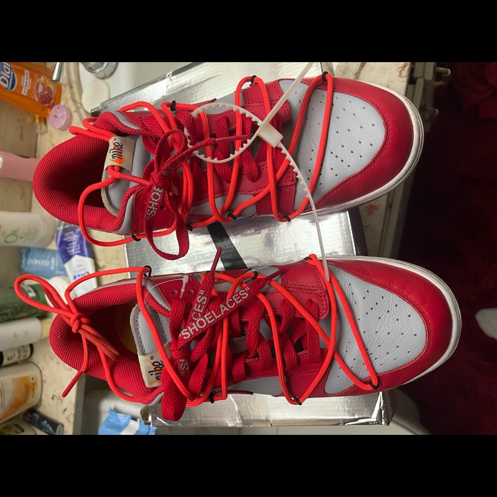 NIKE DUNK LOW x OFF-WHITE 'UNIVERSITY RED' CT0856-600 Sz 9.5 VIRGIL ABLOH DS